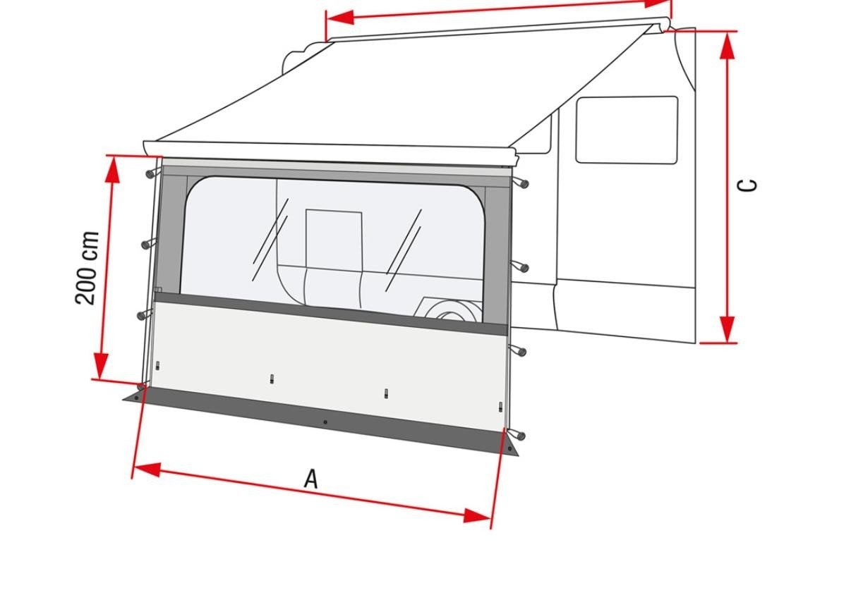 Fiamma voorwand voor zakluifel - 280 cm breed, Caravans en Kamperen, Ophalen