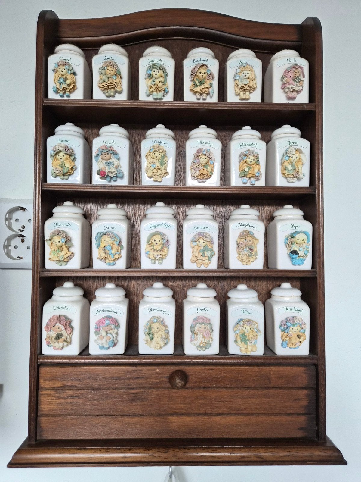Goldina Art-Collection Kruidenrek met 24 potjes, Gebruikt, Ophalen of Verzenden, Voorraadpot, Steen/keramiek