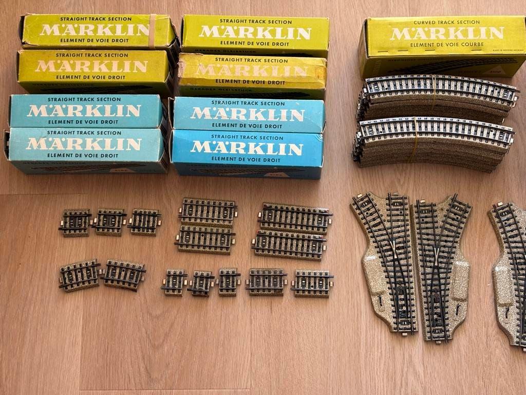 Märklin M rails, grote partij met wissels en rechte/gebogen, Hobby en Vrije tijd, Modeltreinen | H0, Wisselstroom, Gebruikt, Rails