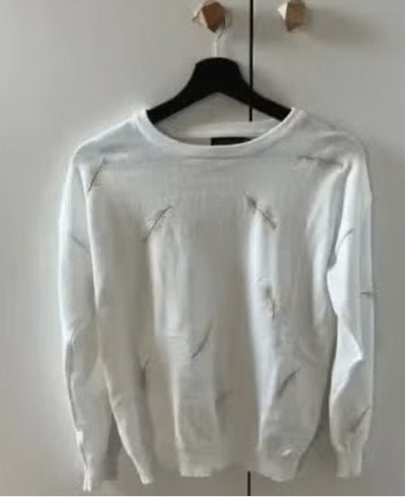 Loekay S witte trui met veren borduursel, Kleding | Dames, Wit, Ophalen of Verzenden, Zo goed als nieuw, Maat 36 (S)