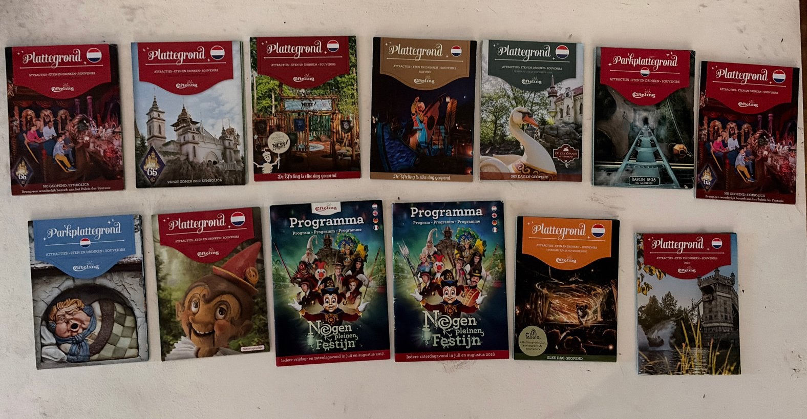 Efteling Plattegronden en Programma's - Diverse Jaren, Verzamelen, Efteling, Ophalen of Verzenden, Gebruikt, Overige typen