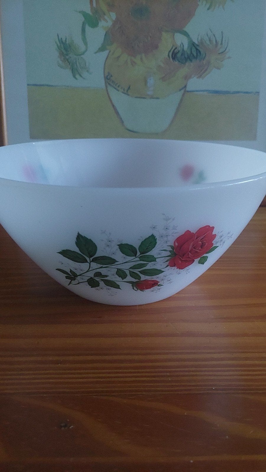 Arcopal schaal met rozen decoratie, Ophalen of Verzenden