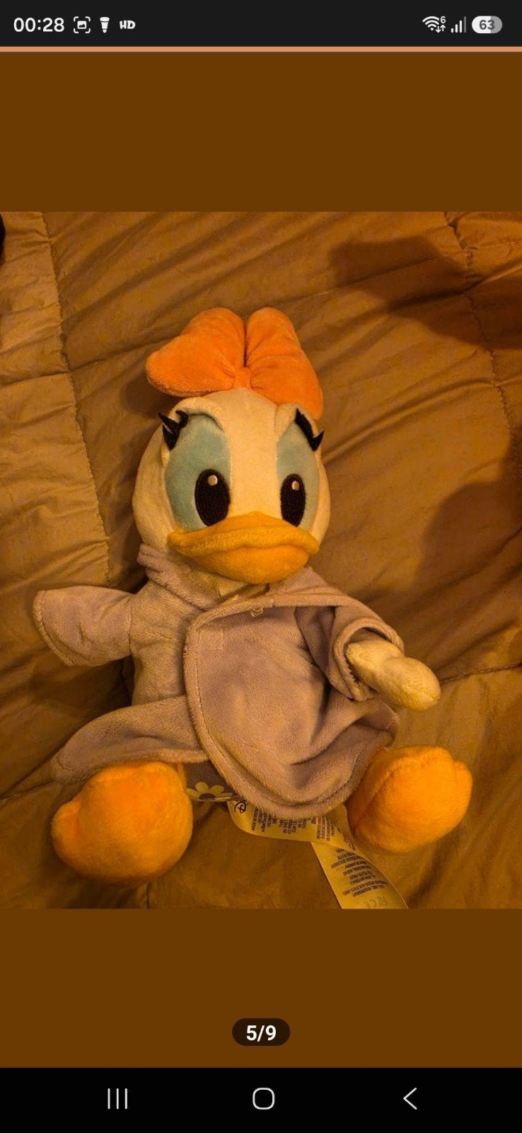 Knuffel Katrien Duck Disney - Zo goed als nieuw, Disney, Disney, Overige typen, Ophalen of Verzenden