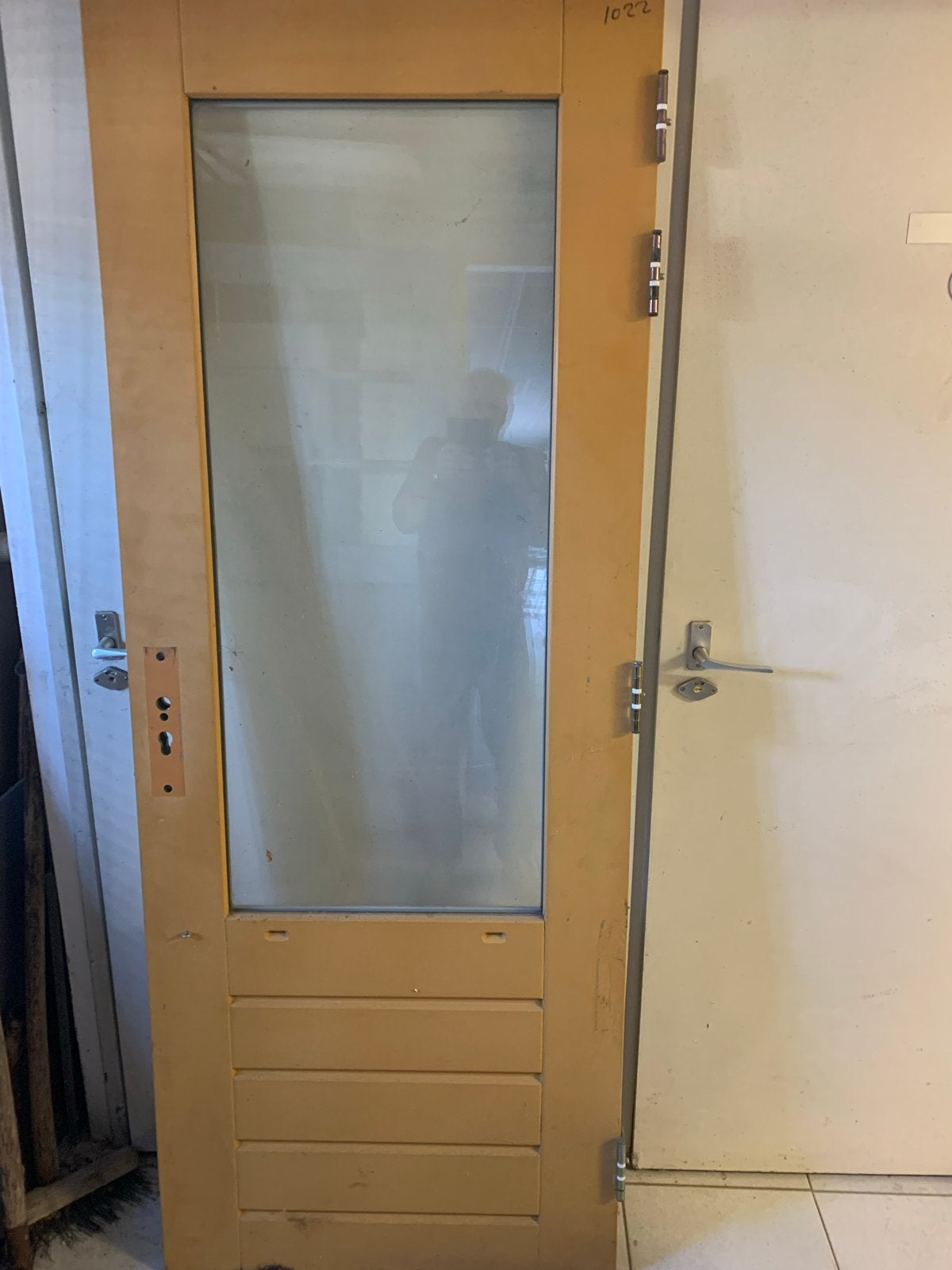 Hardhouten achterdeur 201x78 cm in uitstekende staat, Doe-het-zelf en Verbouw, Minder dan 80 cm, Ophalen of Verzenden, 200 tot 215 cm