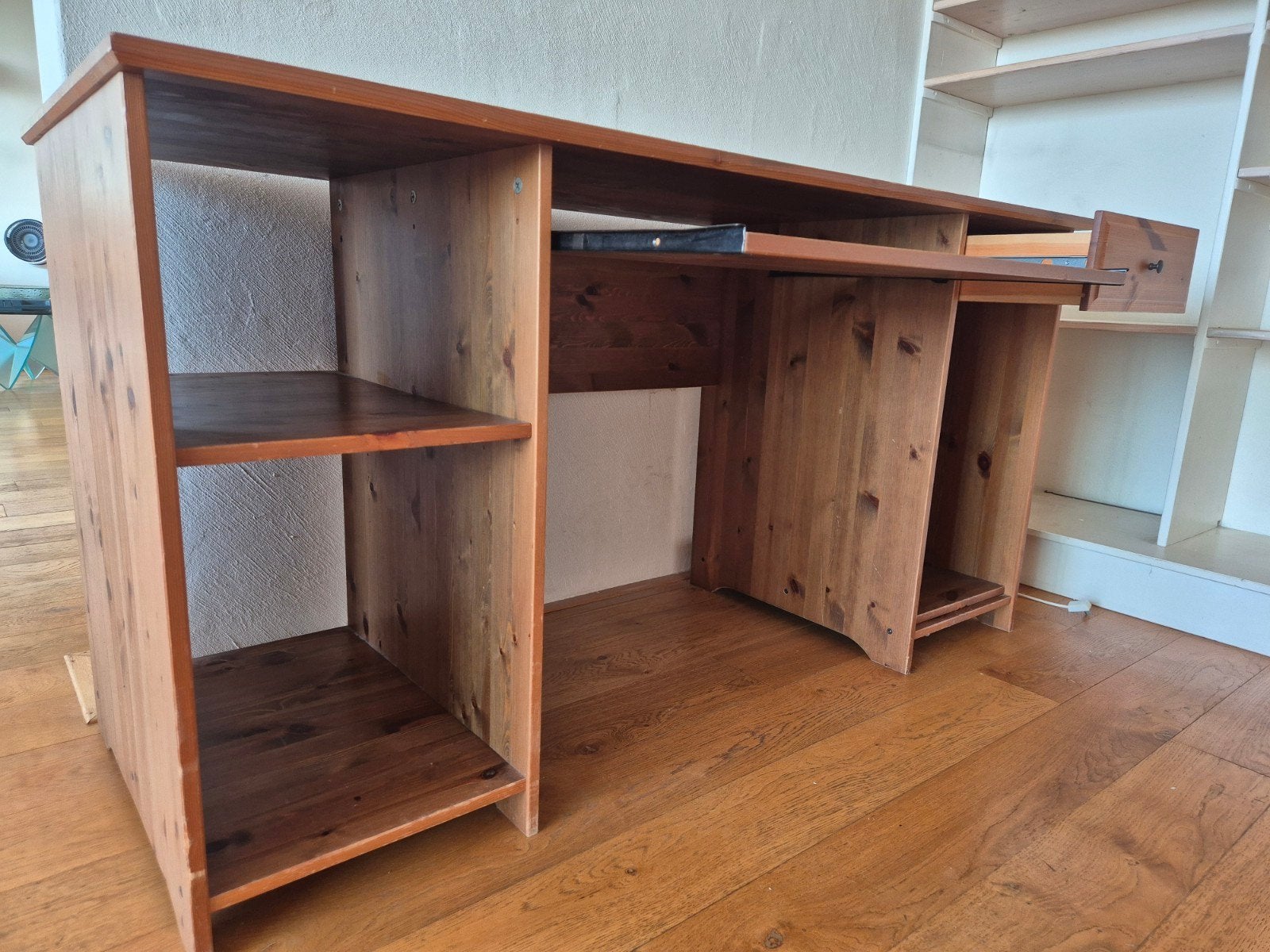 Karakteristiek houten bureau / werktafel – 140 cm – vintage, Ophalen, Gebruikt, Hout, Antiek