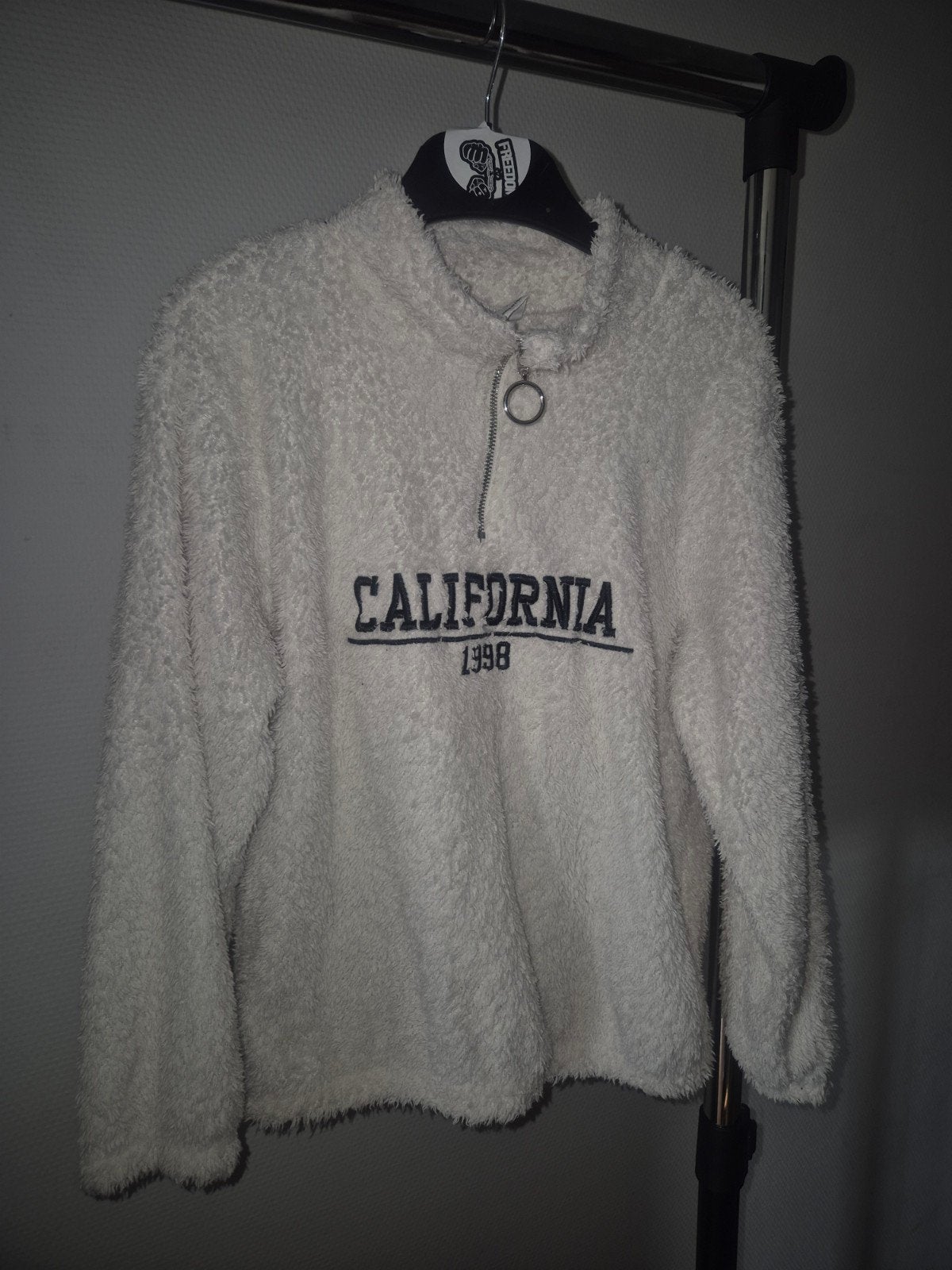 Shein California 1998 Fleece Trui, Wit, Ophalen of Verzenden, Zo goed als nieuw, Maat 34 (XS) of kleiner