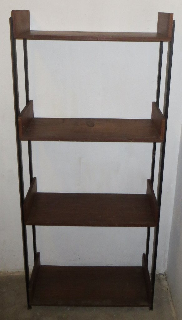 Vintage stelling / stellingkast / retro rek. Teak en metaal, Ophalen, Gebruikt
