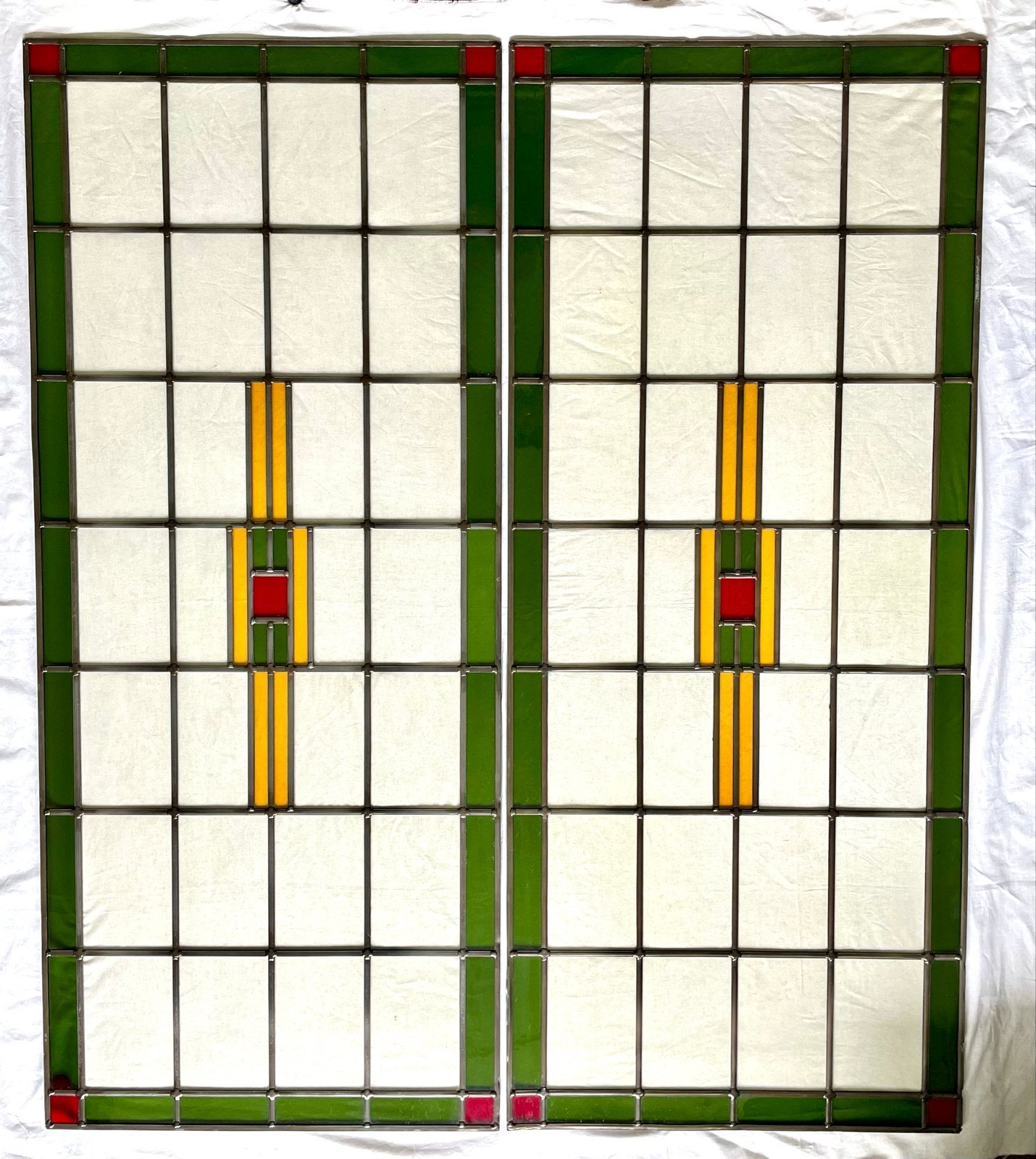 Prachtig Glas in Lood Paneel voor Binnendeuren (Set van 2), Ophalen, Gevelraam of Ruit, Minder dan 80 cm, Glas in lood