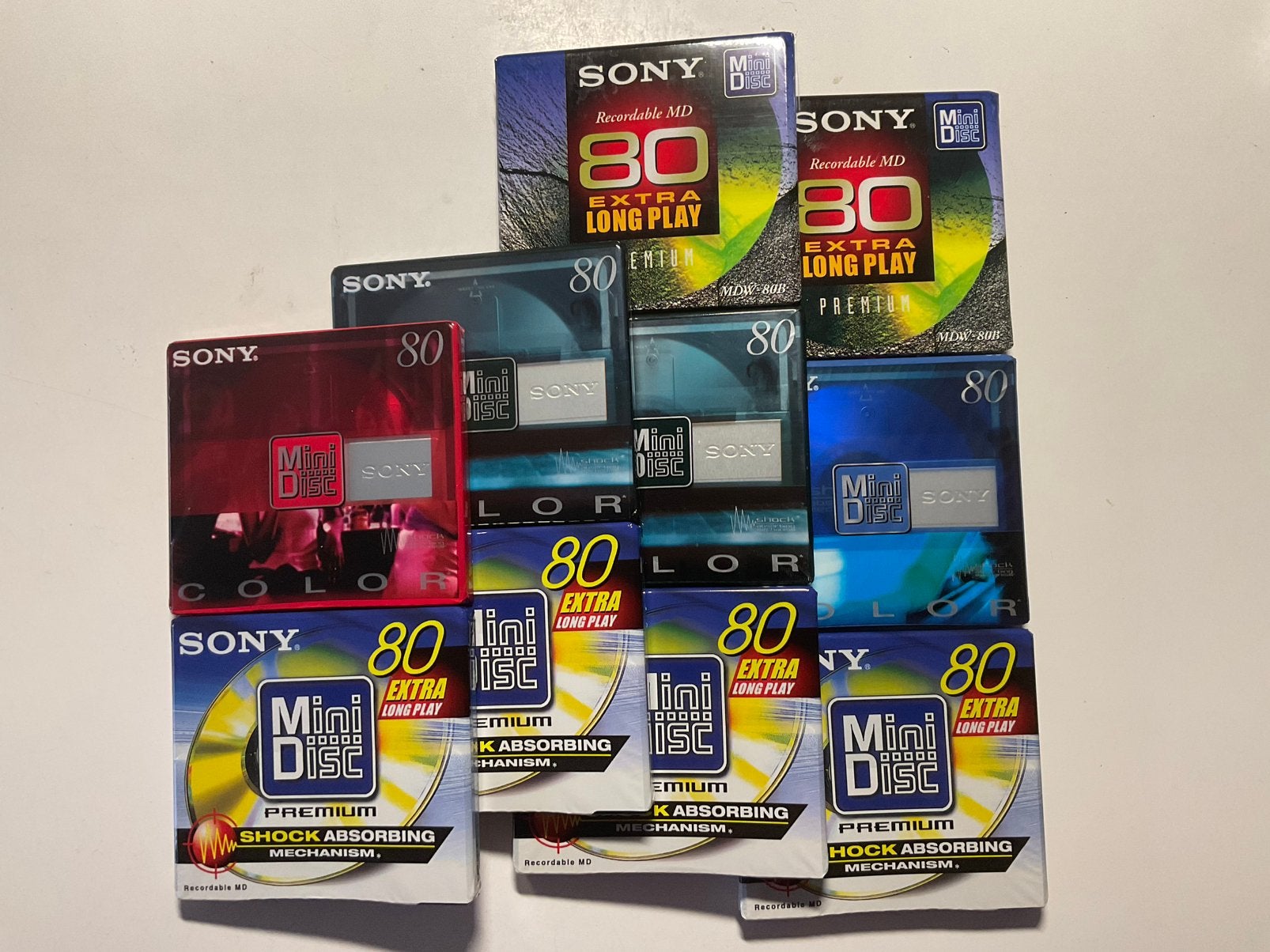 Minidisc’s  SONY PREMIUM EN COLOR 10x nieuw in verpakking 80, Audio, Tv en Foto, Ophalen of Verzenden