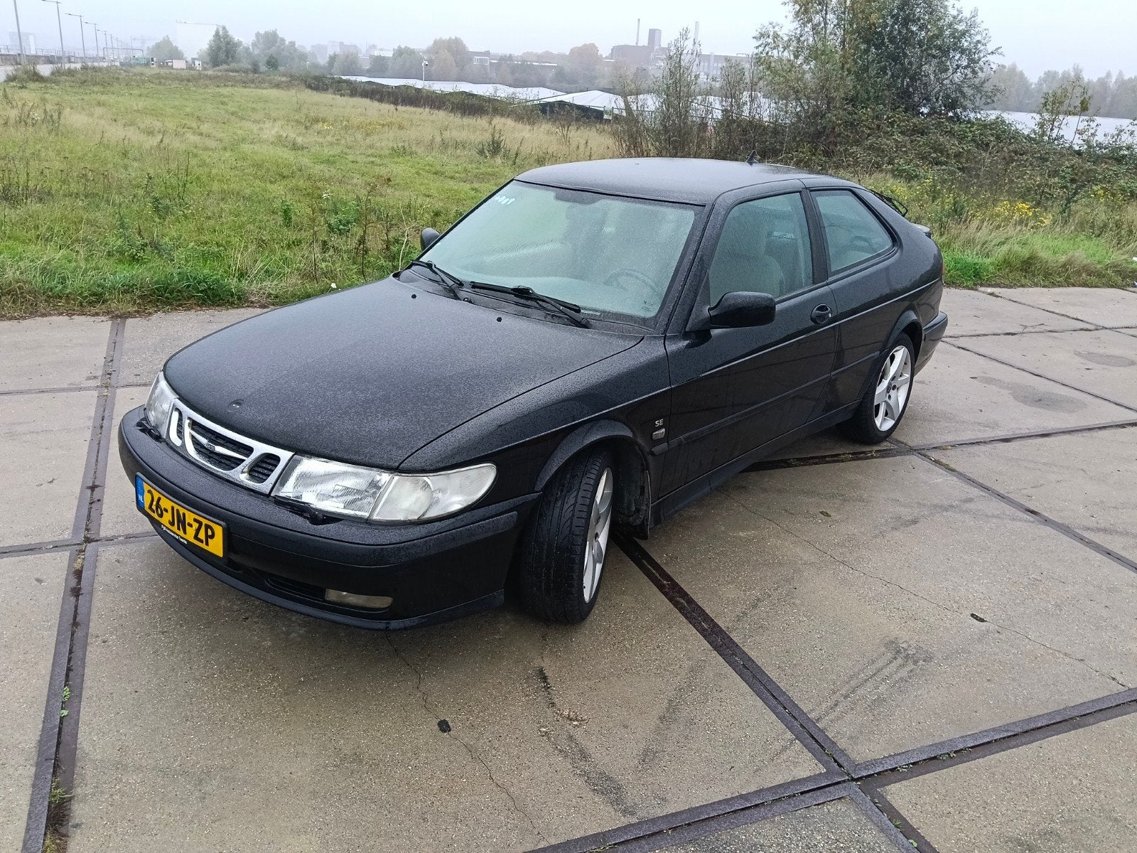 Saab 9-3 2.0 T Coupe 2002 Donkerblauw 215pk, Auto's, Voorwielaandrijving, Stof, 4 cilinders, Zwart