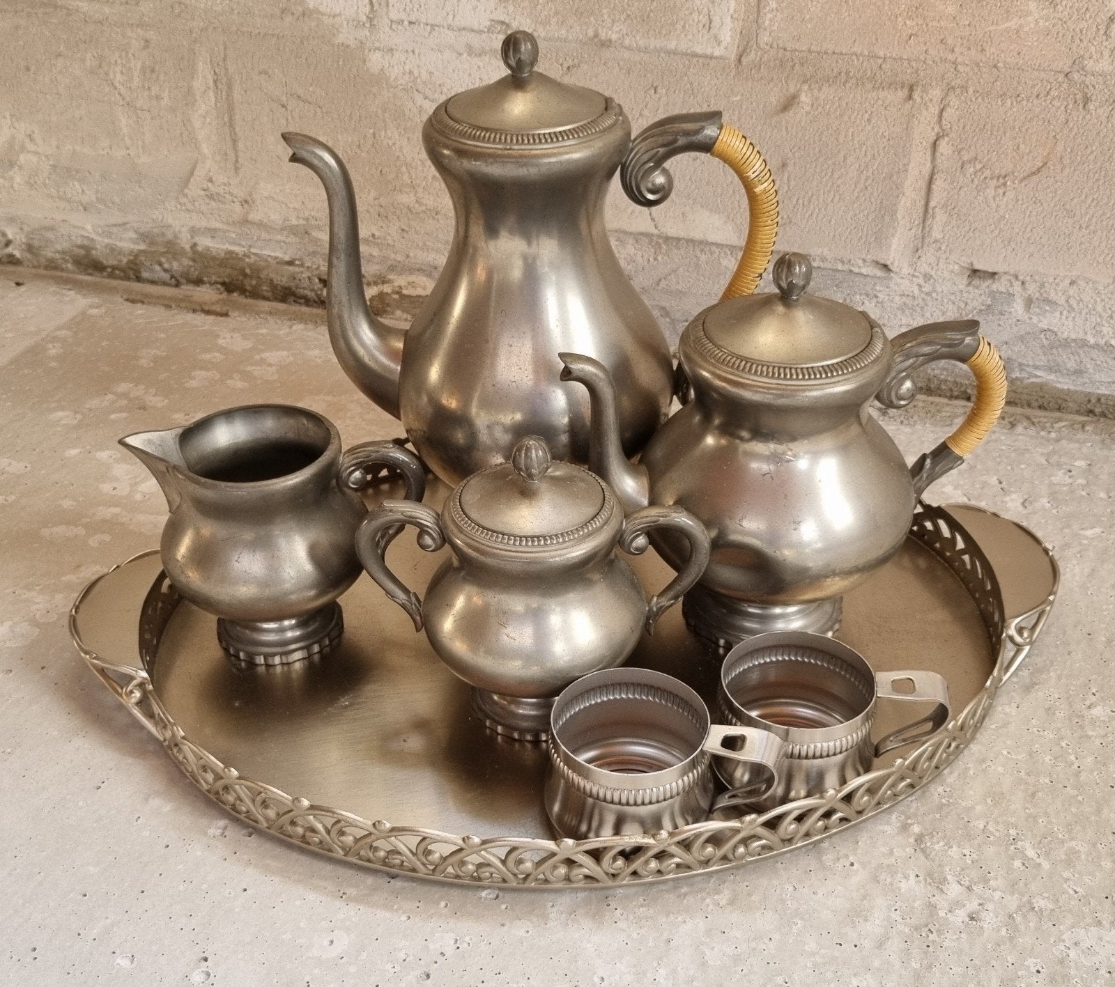 Vintage theeservies Toyal Holland Pewter. Daalderop, Tiel, Ophalen of Verzenden
