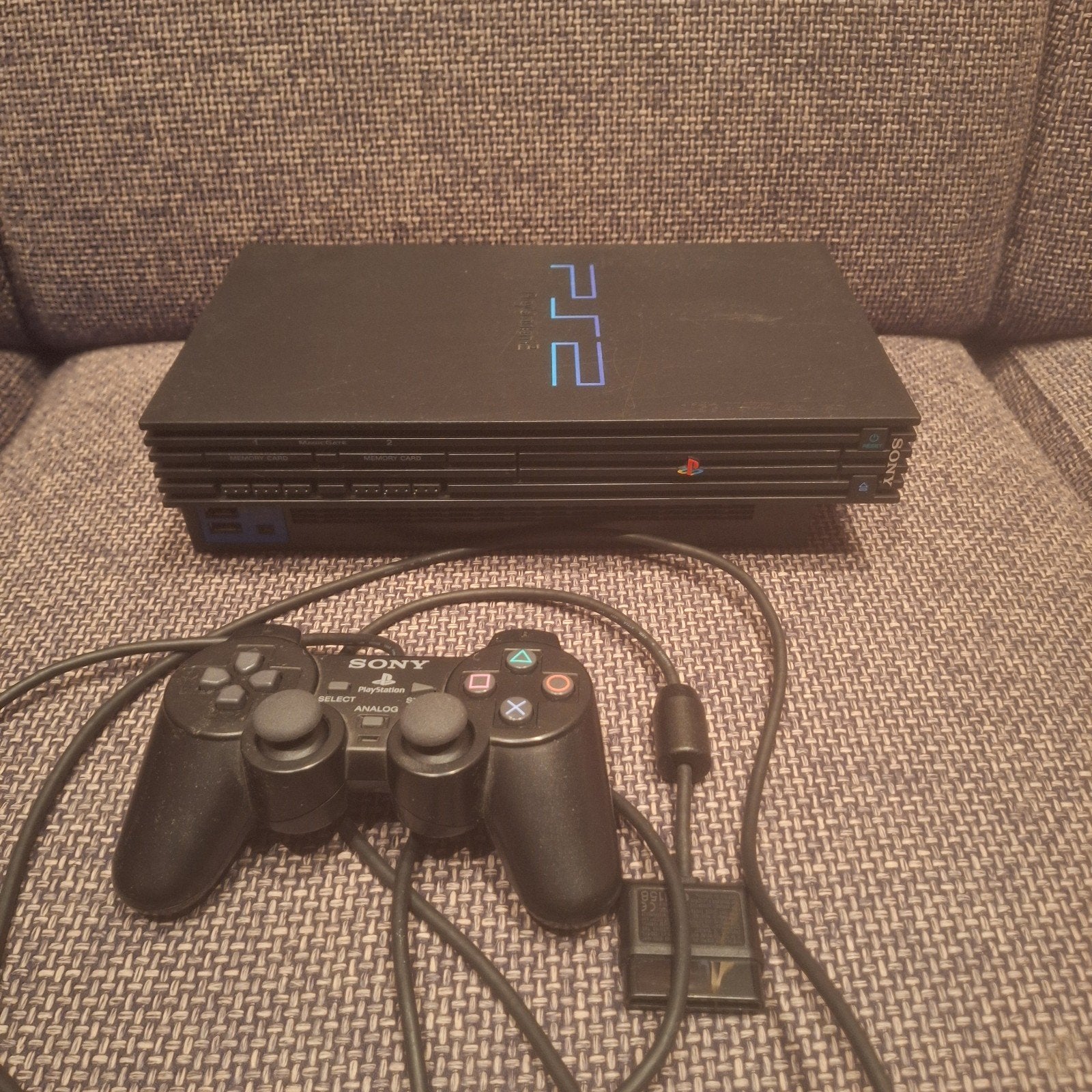 Playstion 2, Zwart, Ophalen of Verzenden, Met 1 controller, Gebruikt