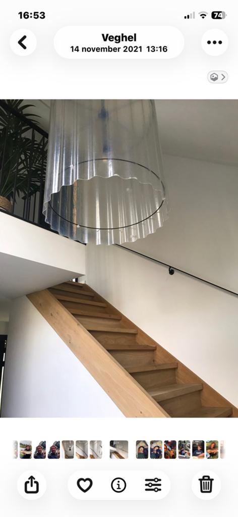 Industriële hanglamp 80 cm hoog 63 cm doorsnee, Huis en Inrichting, Lampen | Hanglampen, Ophalen, Gebruikt, Industrieël vintage