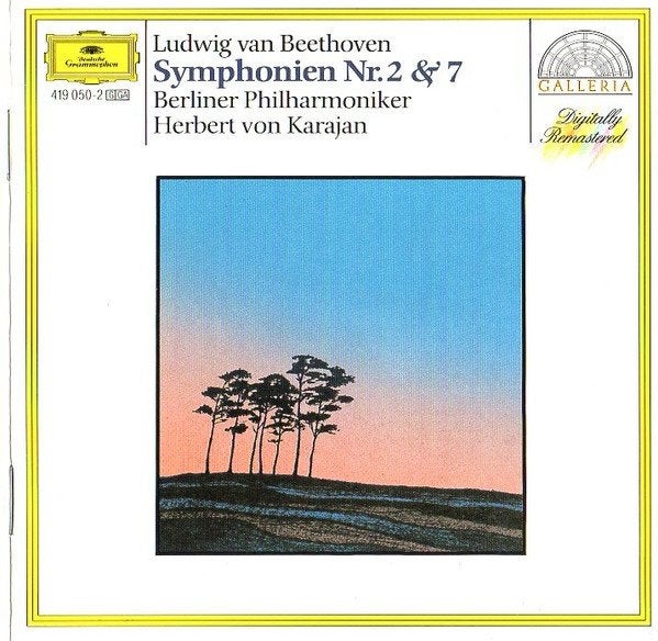 BEETHOVEN Symphonien nr. 2 & 7 CD VON KARAJAN DG GALLERIA, Ophalen of Verzenden, Classicisme, Gebruikt, Orkest of Ballet