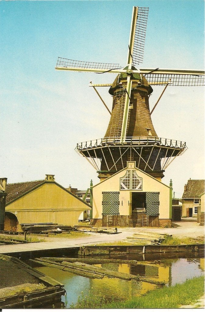 Ansichtkaart Zaagmolen De Herder Leiden (1984), Ophalen of Verzenden, 1980 tot heden, Ongelopen, Zuid-Holland
