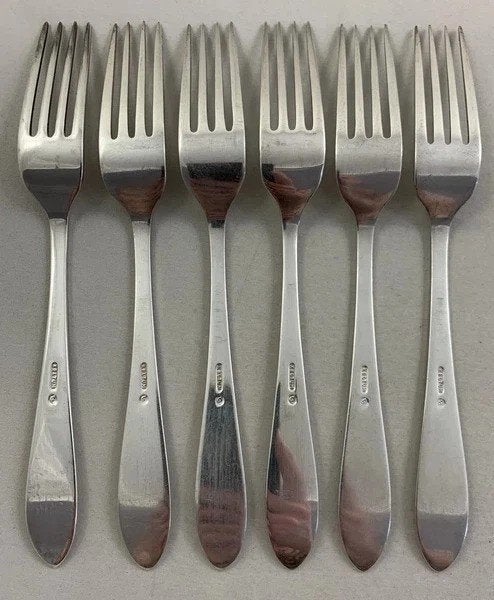 Keltum P2 6x verzilverde tafelvork menuvork set, Coolsingel 104, 3011 AG Rotterdam, Netherlands, Verzenden, Keltum, Bestekset