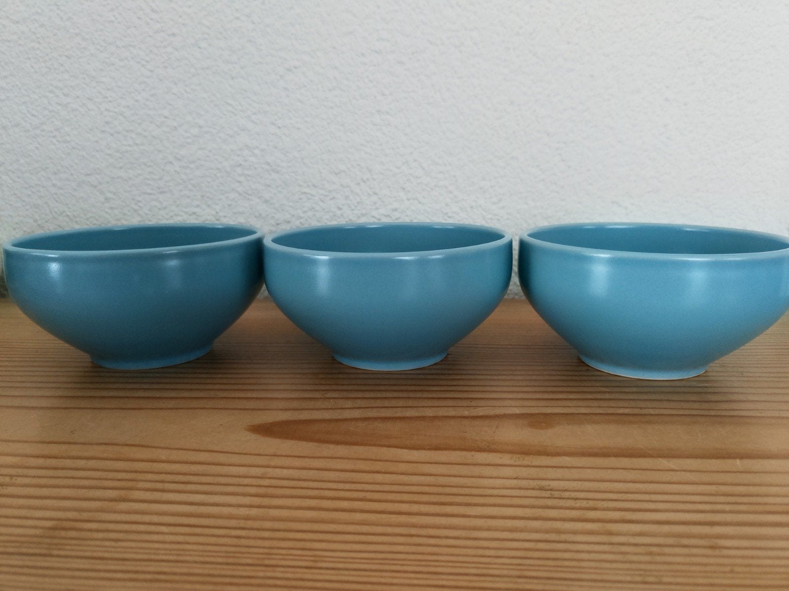 Höganäs keramiek 3 kommetjes 10 cm, blauw/groen, Ophalen of Verzenden, Keramiek, Overige stijlen, Kom(men)