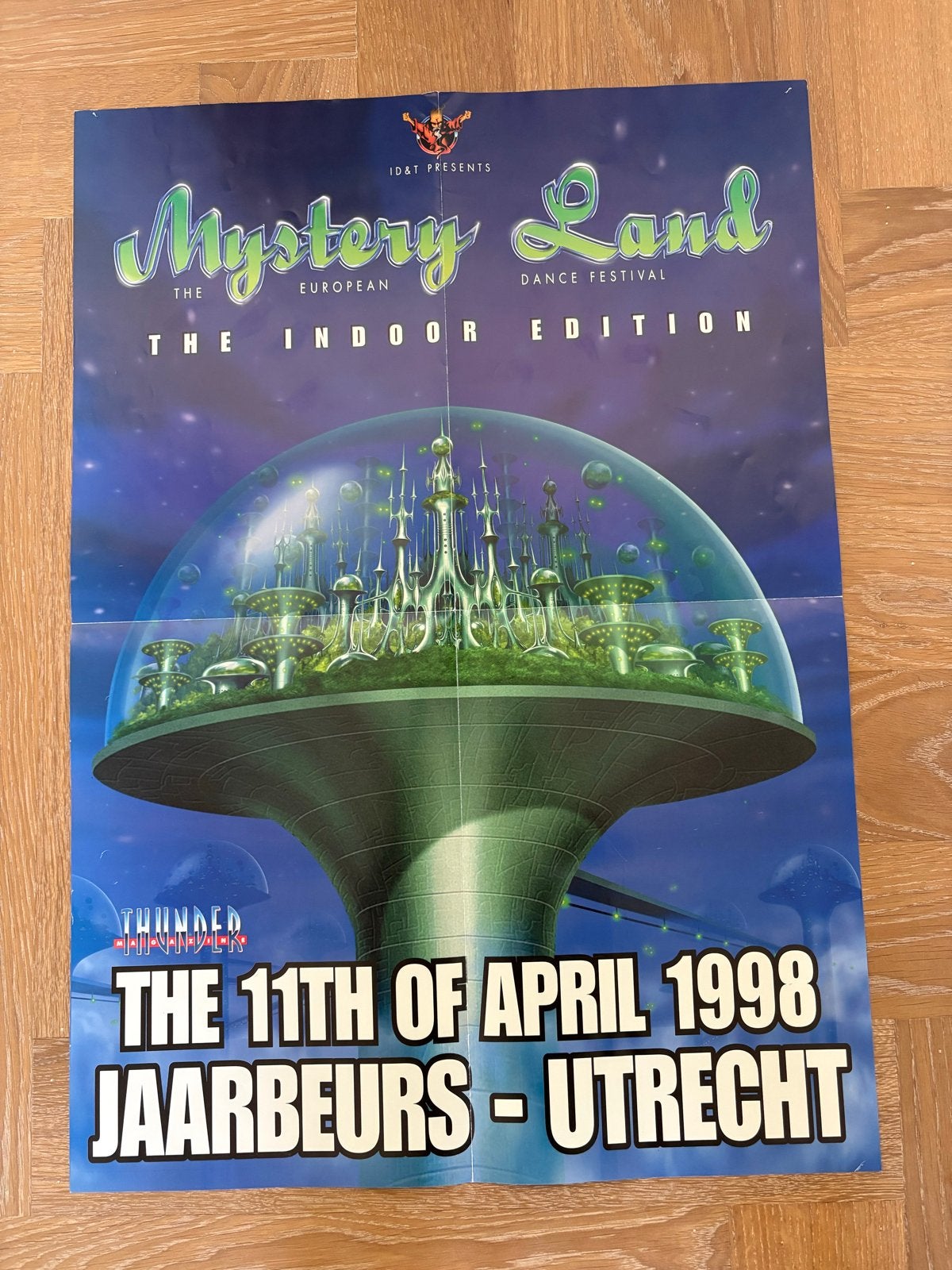 Mystery Land 1998 Indoor Edition Dance Festival Poster, Ophalen of Verzenden, A1 t/m A3, Muziek, Rechthoekig Staand