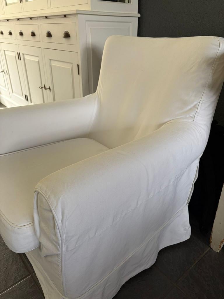GRATIS Comfortabele witte Ikea fauteuil met afneembare hoes, Huis en Inrichting, Fauteuils, Ophalen, Modern, Comfortabel, Gebruikt