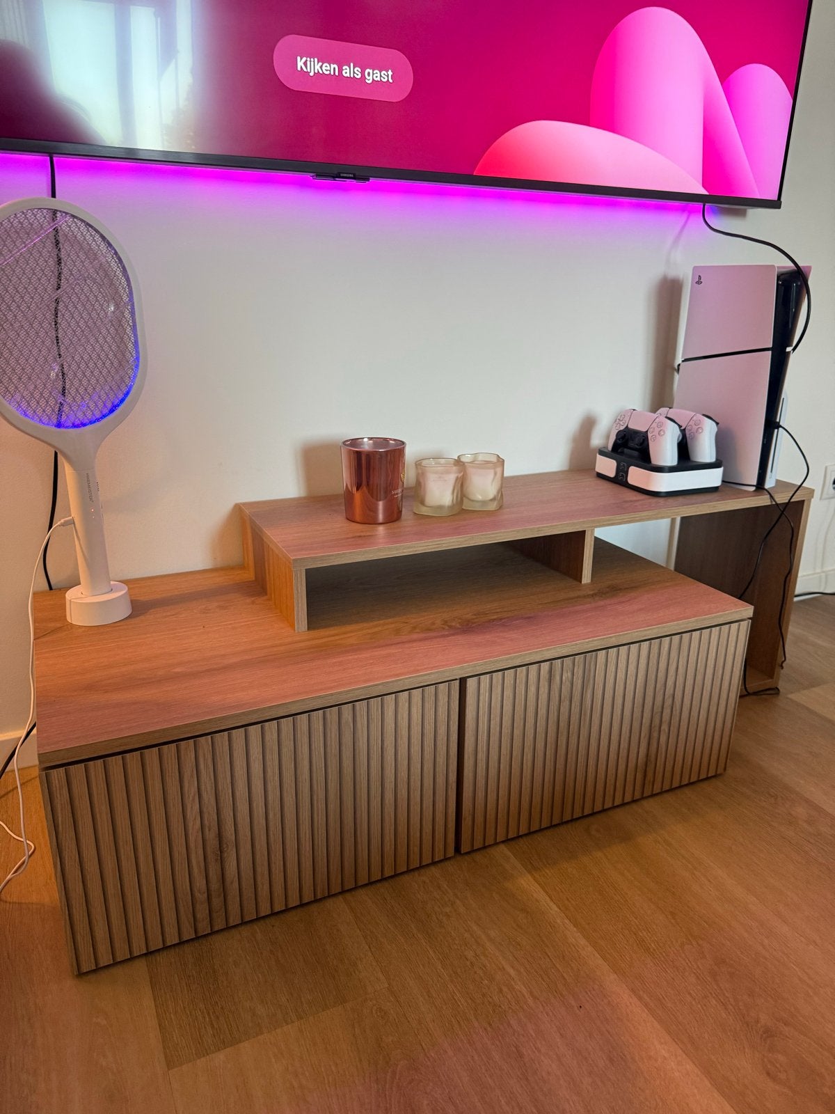 Modern TV-meubel met opbergruimte, Ophalen, Gebruikt, 100 tot 150 cm, Minder dan 100 cm