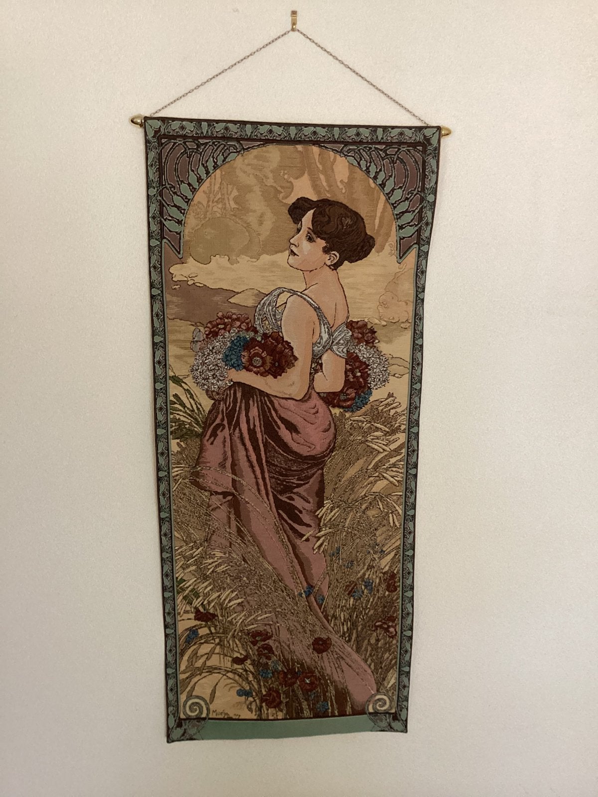Art Nouveau Gobelin “Ete” “Summer” Alphons Mucha 1860-1939., Ophalen of Verzenden