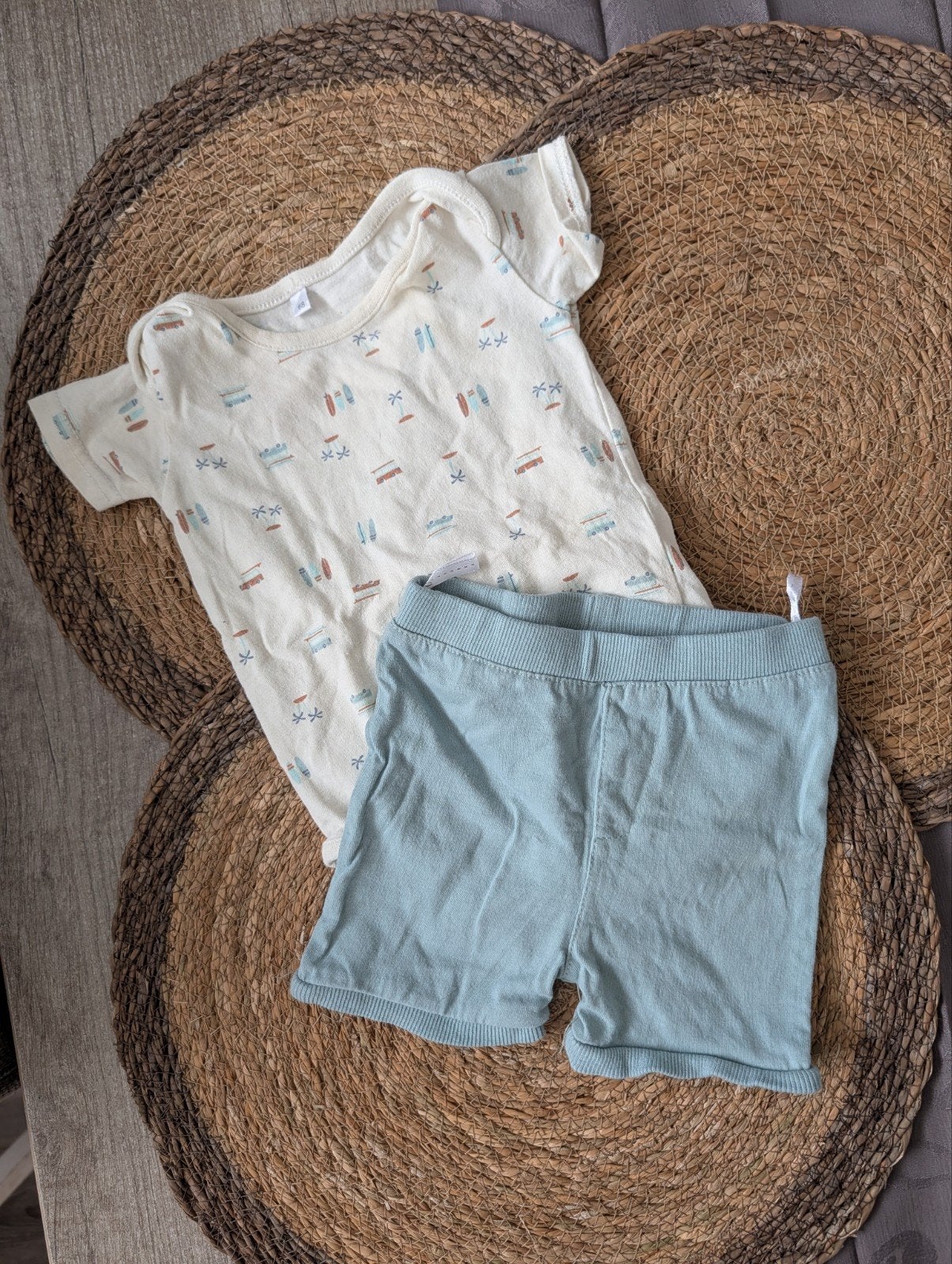 Setje: Romper en Broekje Maat 68, Kinderen en Baby's, Babykleding | Maat 68, Zeeman, Gebruikt, Ophalen of Verzenden, Setje