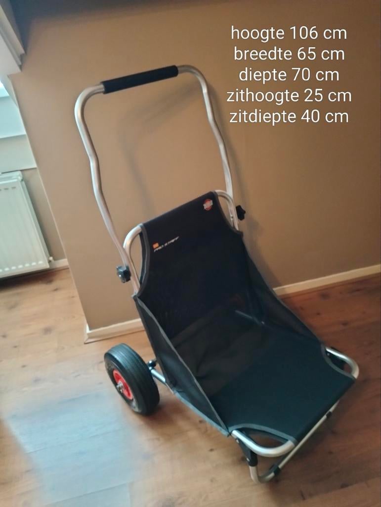 Strand trolley, vistrolly/stoel. Gereserveerd, Ophalen, Zo goed als nieuw, Inklapbaar