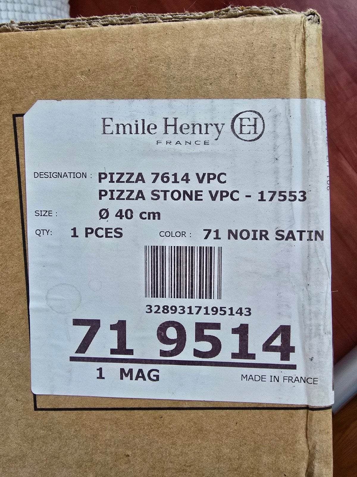 Emile Henry Pizza Steen Ø 40 cm Zwart, Ophalen of Verzenden, Nieuw