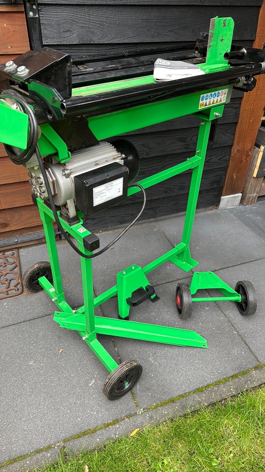 Robuuste ACG 7L230 7 ton’s houtklover, kloofmachine, klover., Tuin en Terras, Ophalen, Zo goed als nieuw, Elektrisch, Liggend