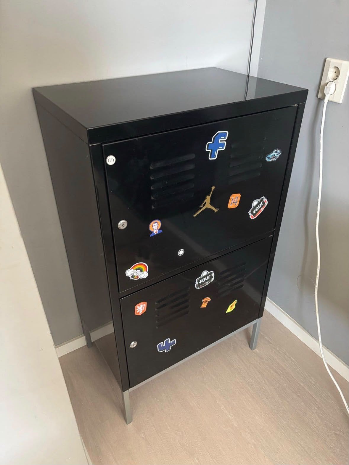 Zwart metalen locker kastje 60x40x104, Ophalen, Gebruikt