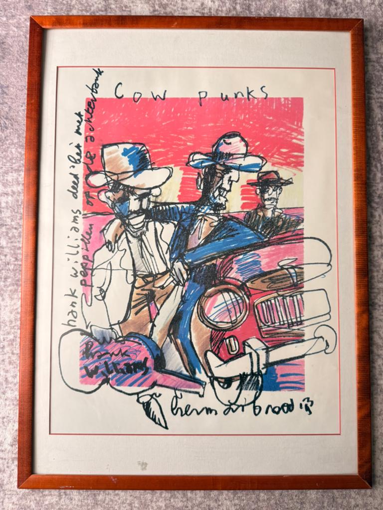 Herman Brood - Hank Williams - Grote Zeefdruk/Print, Ophalen of Verzenden