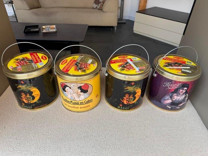 Set van vier Maggi goudbouillon voorraadblikken, Verzamelen, Blikken, Ophalen of Verzenden, Gebruikt, Overige, Overige merken