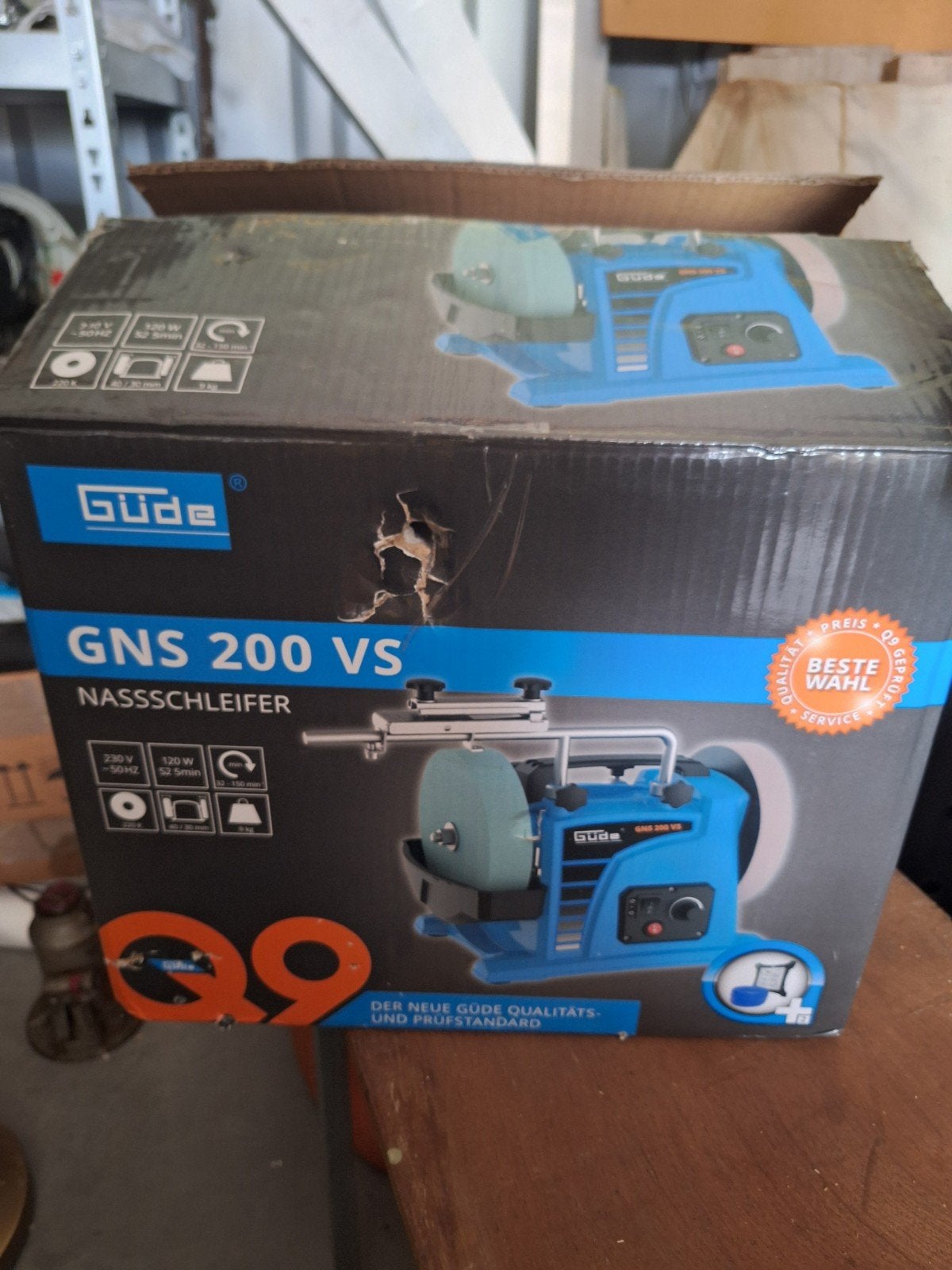 Nieuwe Güde GNS 200 VS Natte Slijpmachine in doos, Ophalen of Verzenden, Nieuw, Minder dan 700 watt, Werkbankslijpmachine