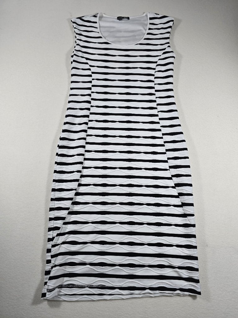Norah dames mouwloze zomerjurk maat 36 zwart wit gestreept, Verzenden, Zwart, Zo goed als nieuw, Norah