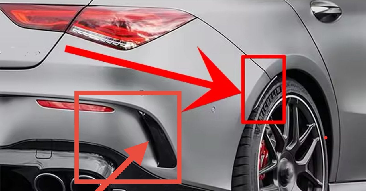 Amg Spoiler Vents met wiel extentie Lip CLA Class W118 C118, Auto diversen, Ophalen of Verzenden