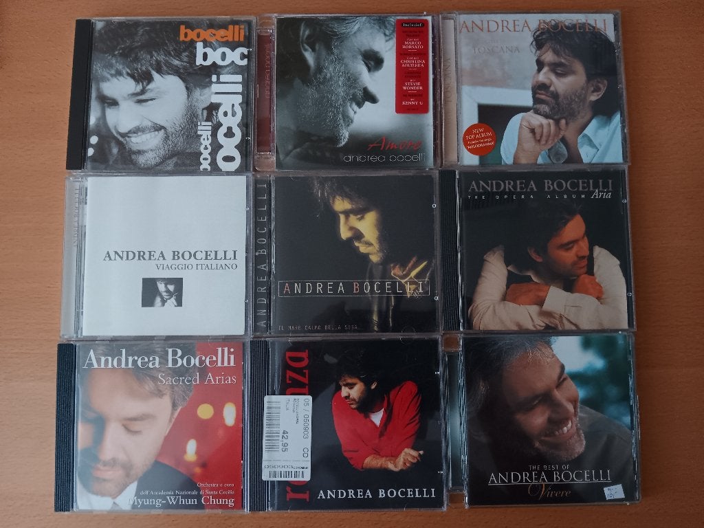 9 zeer mooie originele cd's van Andrea Bocelli, Ophalen, Gebruikt