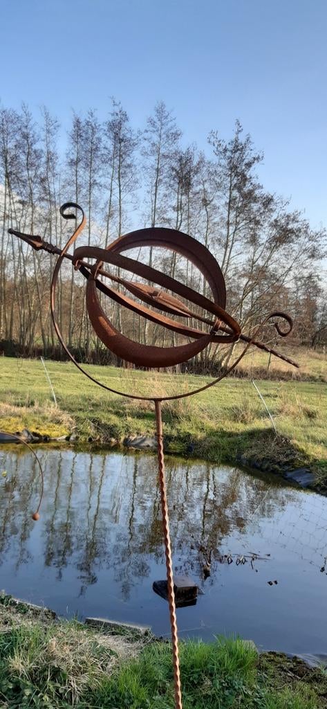 Tuinsteker windwijzer roestig metaal, Tuin en Terras, Ophalen