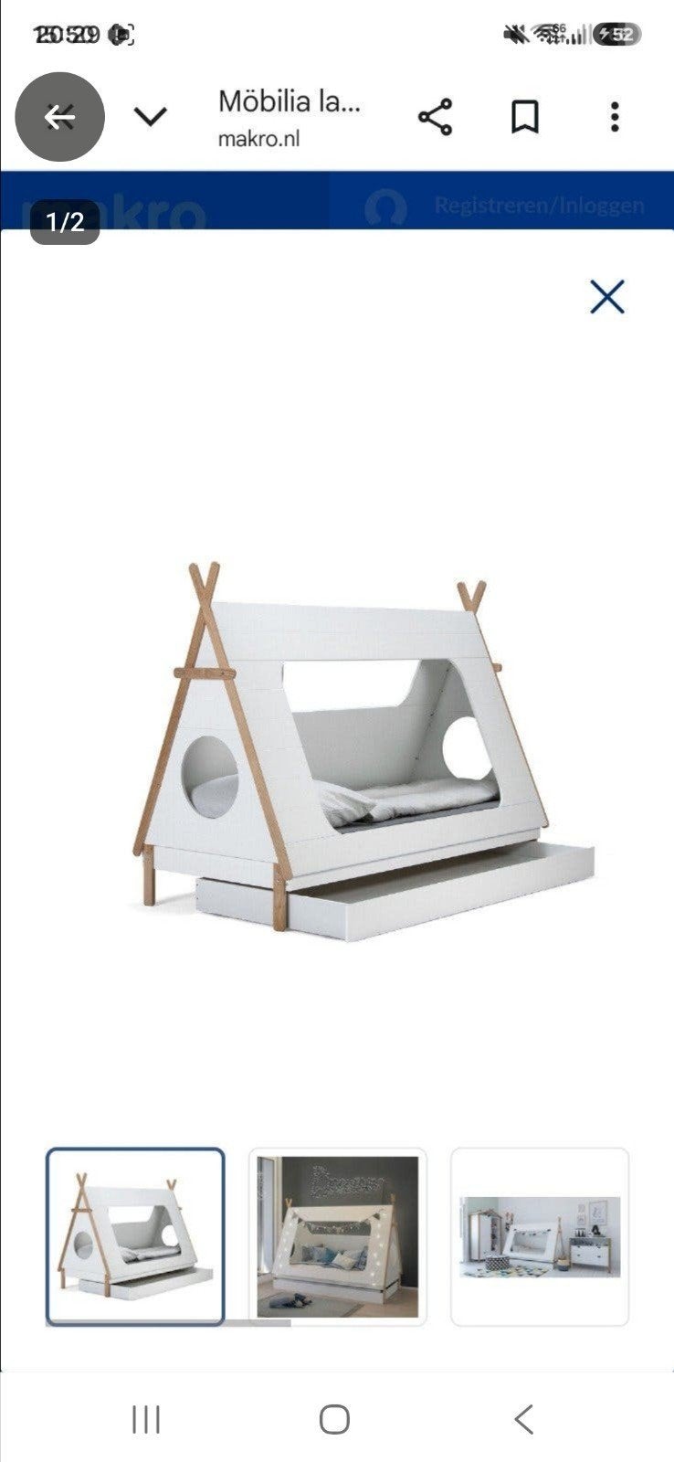 leuk kinderbed, Ophalen, 90 cm, Eenpersoons, Wit
