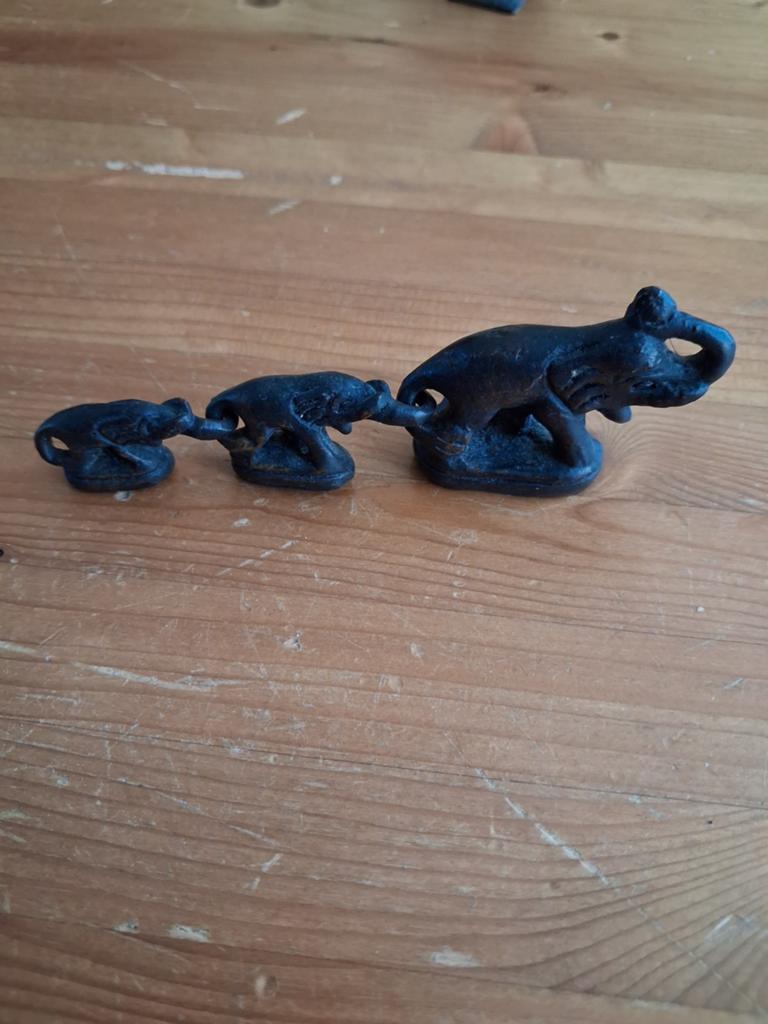 Set opiumgewichten bronzen olifanten uit Birma, Ophalen of Verzenden, Brons