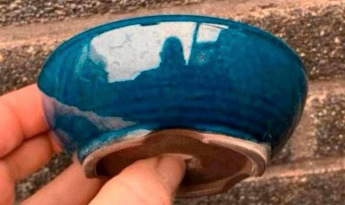 Bonsai schaal rond blauw geglazuurd Japans aardewerk 10,7x36, Rond, Nieuw, Ophalen of Verzenden, Aardewerk