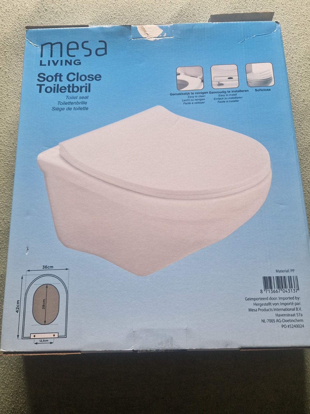 Mesa Living Soft Close Toiletbril - Nieuw in doos, Ophalen of Verzenden, Nieuw, Toilet