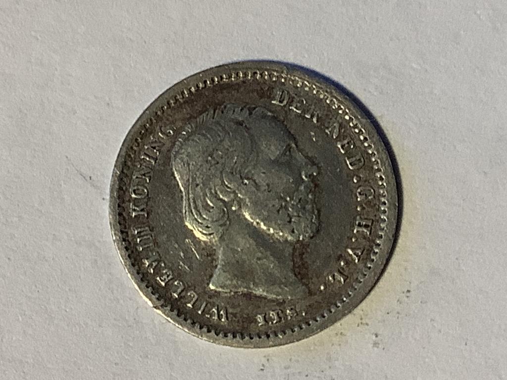 Munt, Koning Willem III, Verzenden, Zilver, Losse munt