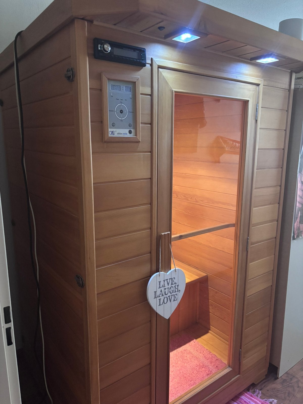 Nette 2 pers infrarood sauna ( voor een klusser ), Ophalen, Zo goed als nieuw, Complete sauna
