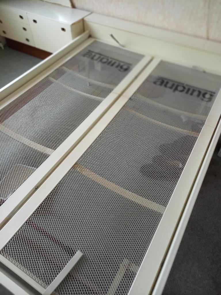 Auping bed 140x190, Ophalen, Wit, Tweepersoons, Metaal