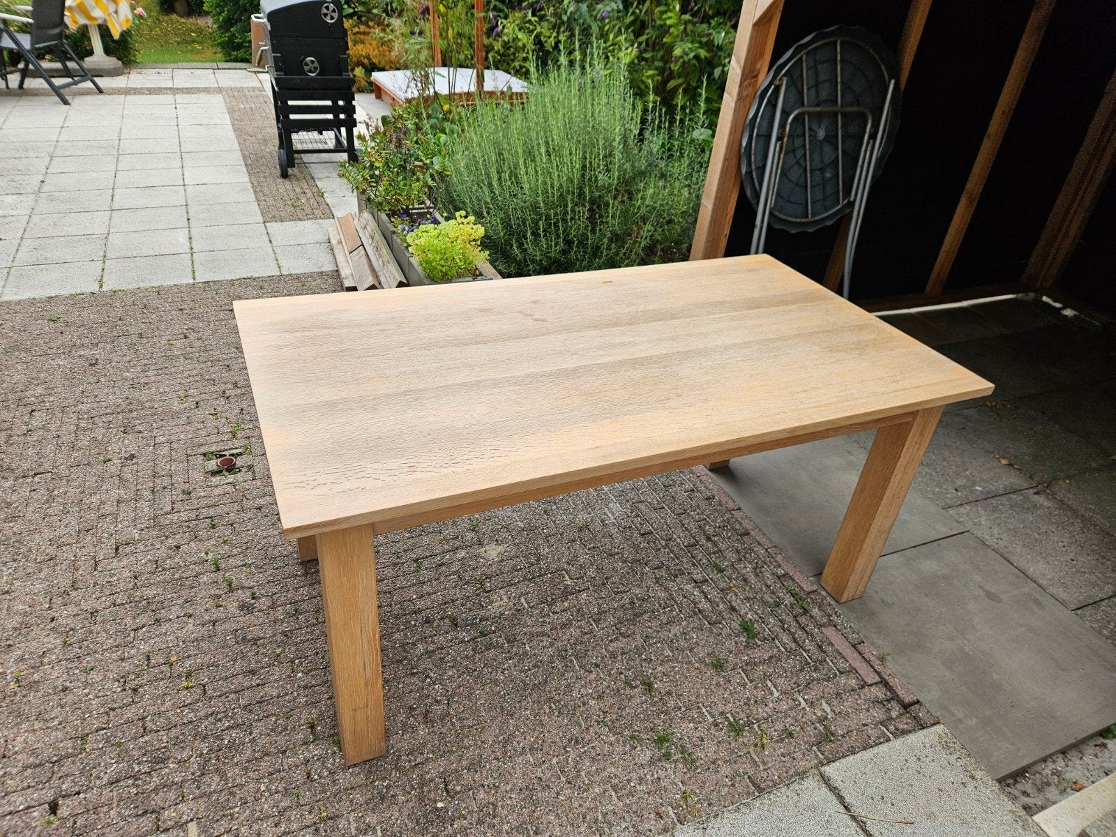 houten tafel - 165x90x76,5 cm, Ophalen, 50 tot 100 cm, 150 tot 200 cm, Vier personen