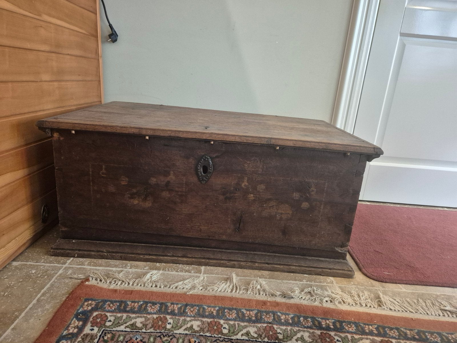 Zware houten dekenkist, Antiek en Kunst, Ophalen