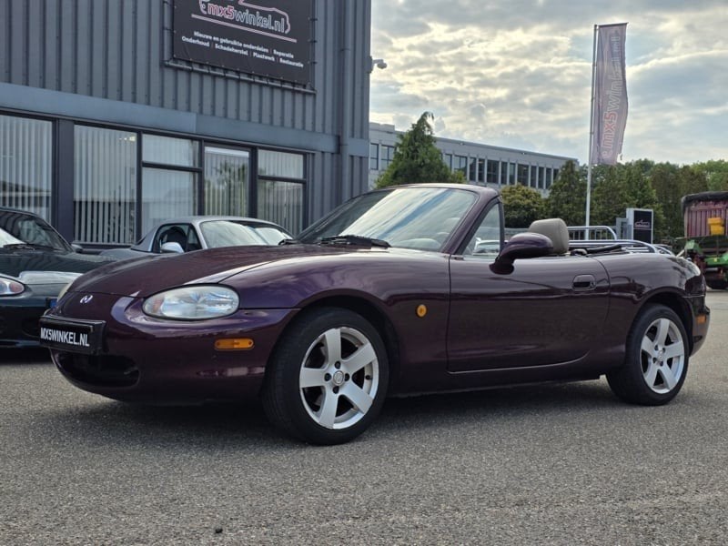 Mazda MX5 MX-5 Cabrio NB 1.6 | 2000 Paars miracle decade, Auto's, Beige, Overige kleuren, 1600 cc, Leder