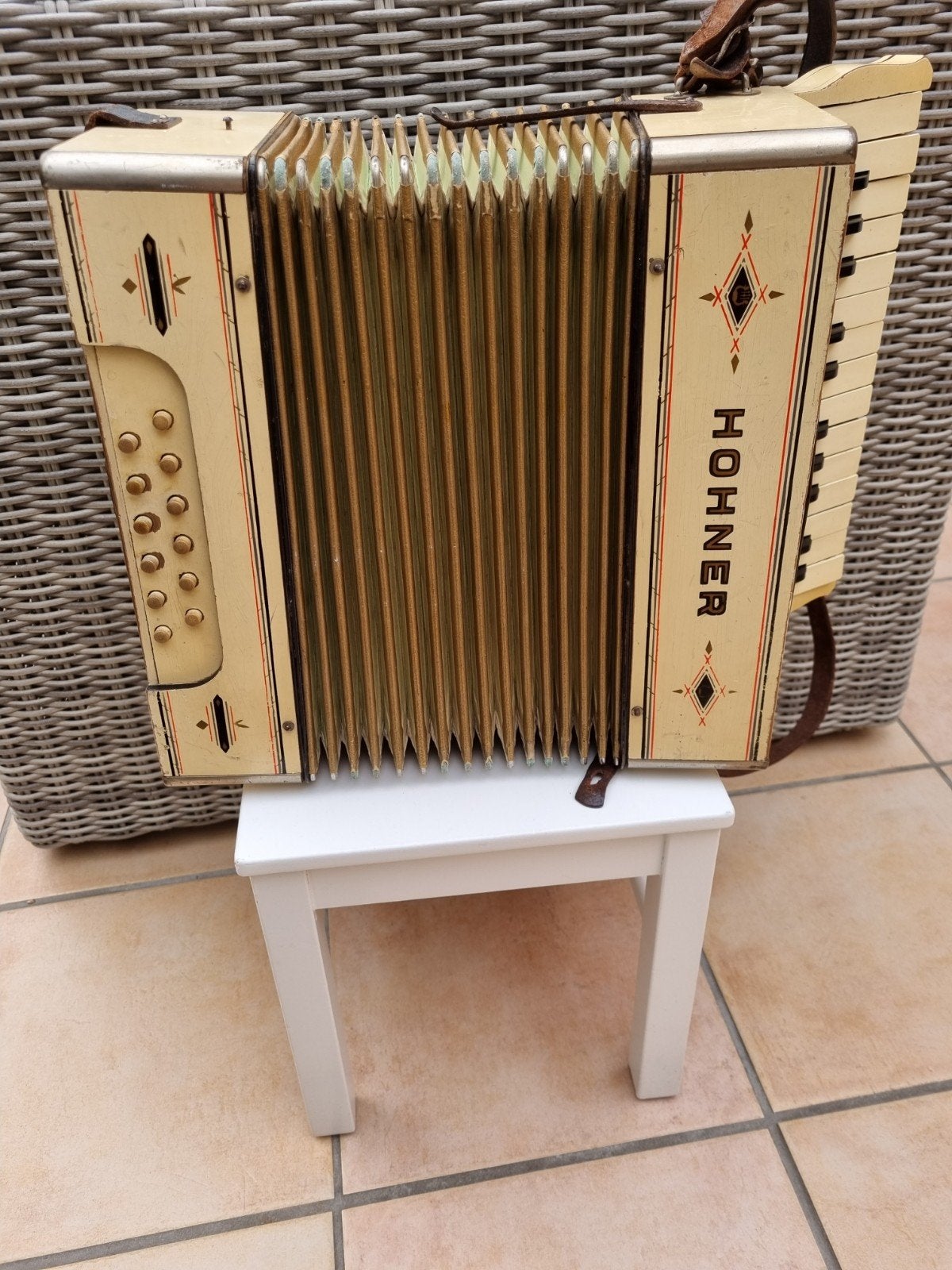 Vintage Hohner Accordeon - Goede staat, Muziek en Instrumenten, Accordeons, Ophalen, Gebruikt, Met riemen, Overige formaten