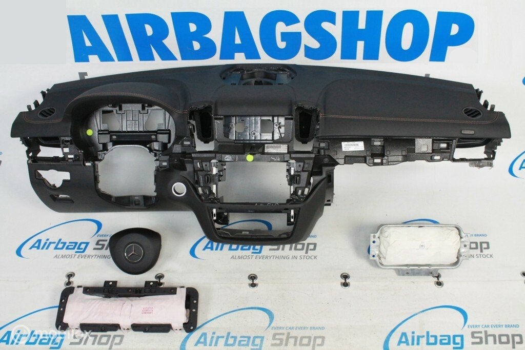 Airbag set - Dashboard zwart bruin stiksel Mercedes GLE, Gebruikt, Ophalen of Verzenden