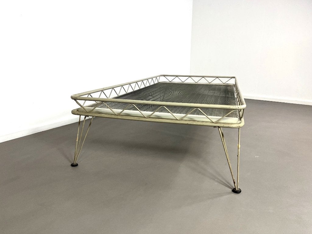 Vintage design Arielle bed, Wim Rietveld, Auping, 1955, Ophalen, Gebruikt, Eenpersoons, 140 cm